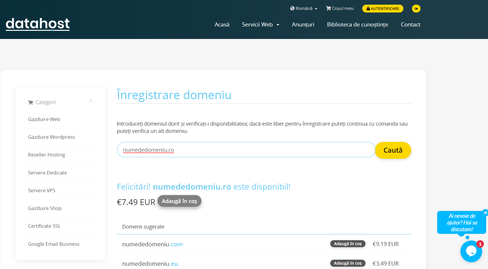 Cum inregistrezi un nume de domeniu | datahost.ro
